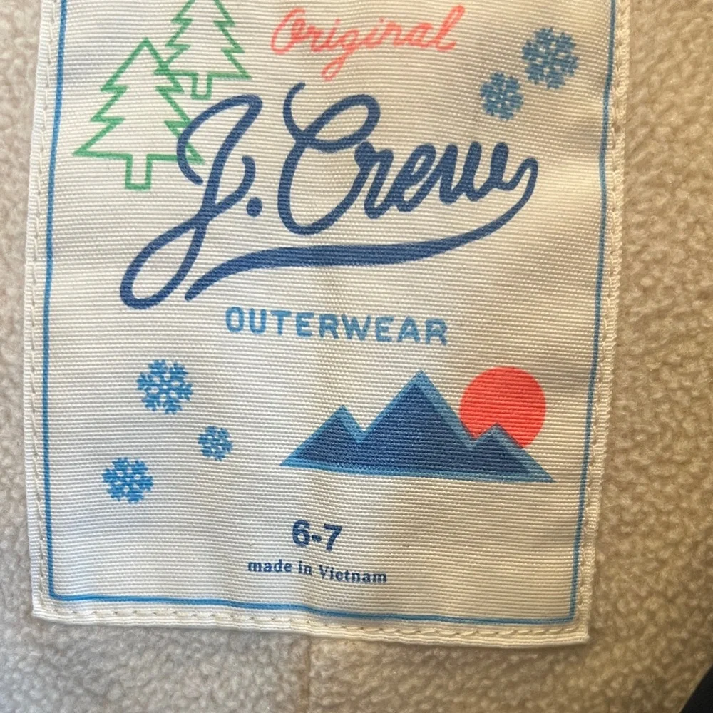 J. Crew Kids Black Puffer Jacket with Fur Hood - Picture 2 of 7